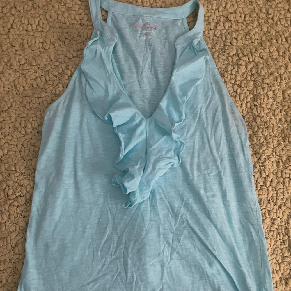 Blue Lilly Pulitzer Ruffle Tank